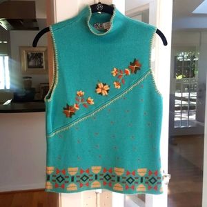 🌎NWOT IRKA Teal Mock Turtleneck Sweater